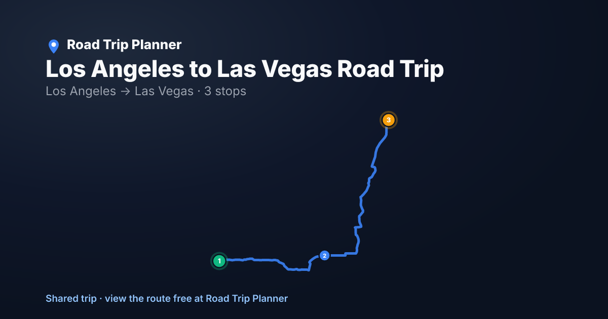 Los Angeles to Las Vegas Road Trip map preview