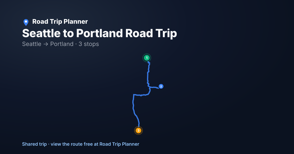 Seattle to Portland Road Trip map preview